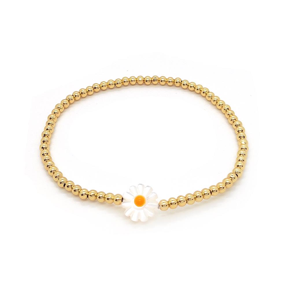 

Браслет «Маргаритка» с покрытием из 18-каратного золота и бусинами из натуральной ракушки - Мода в европейском и американском стиле для женщин