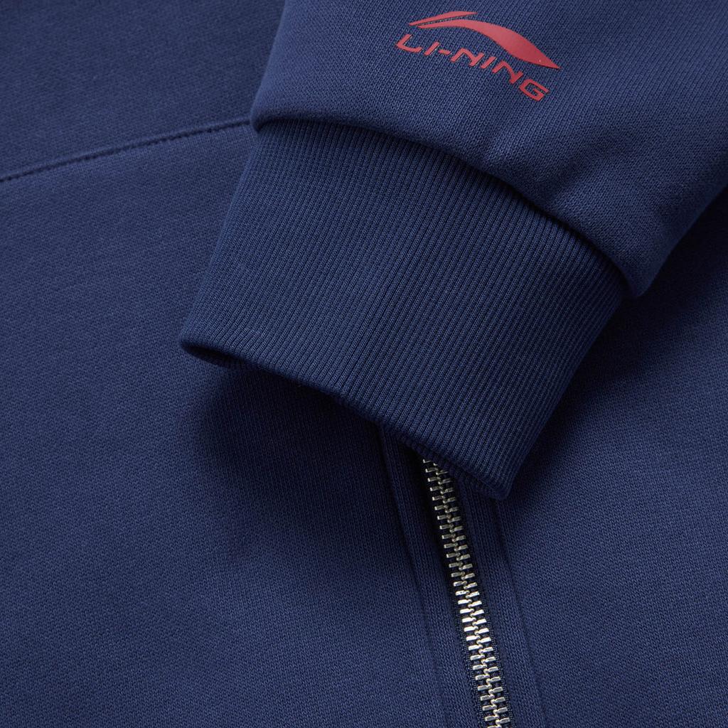 Li Ning Weekend Youth Infrared Warmth Anti-Static Anti-Bacterial Cardigan Fleece Versatile Casual Retro Long Sleeve Sweatshirt AWDUA11-5