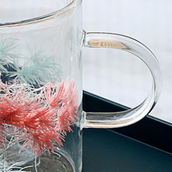 Szklanka 350 ml ze ścianką podwójną, szkło borokrzemowe, kubek do kawy, odporna na ciepło, odporna na zimno, kubek do herbaty z gradientem liści trawy, bezpieczna w kontakcie z żywnością, szklanka do picia