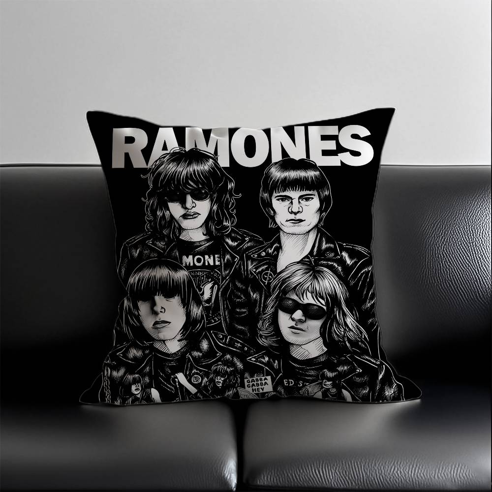 Rock R-Ramones Pillow Case Skin-Friendly And Comfortable Fabric Pillowcase Lnvisible Lilky Zipper