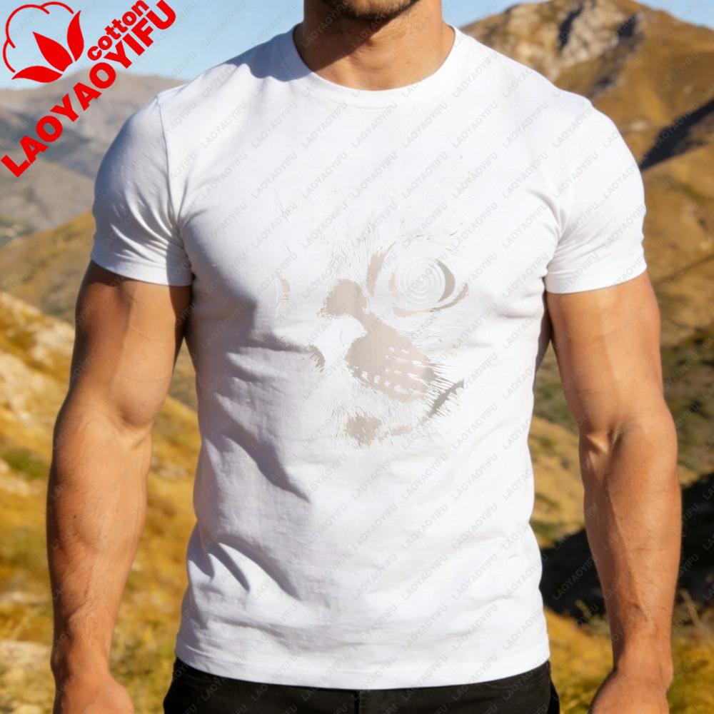 Hypno Cat Spiralaugen Grafik T-Shirt Herren Baumwolle Lustig Katzenliebhaber Kurzarm Tee Psychedelisch Meme Lässig Outdoor Tägliches Outfit