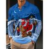 Christmas Men's Polo Shirt Santa Claus 3d Print Autumn Long Sleeve Shirt Casual T-shirt for Man Fashion Harajuku Men's Clothing