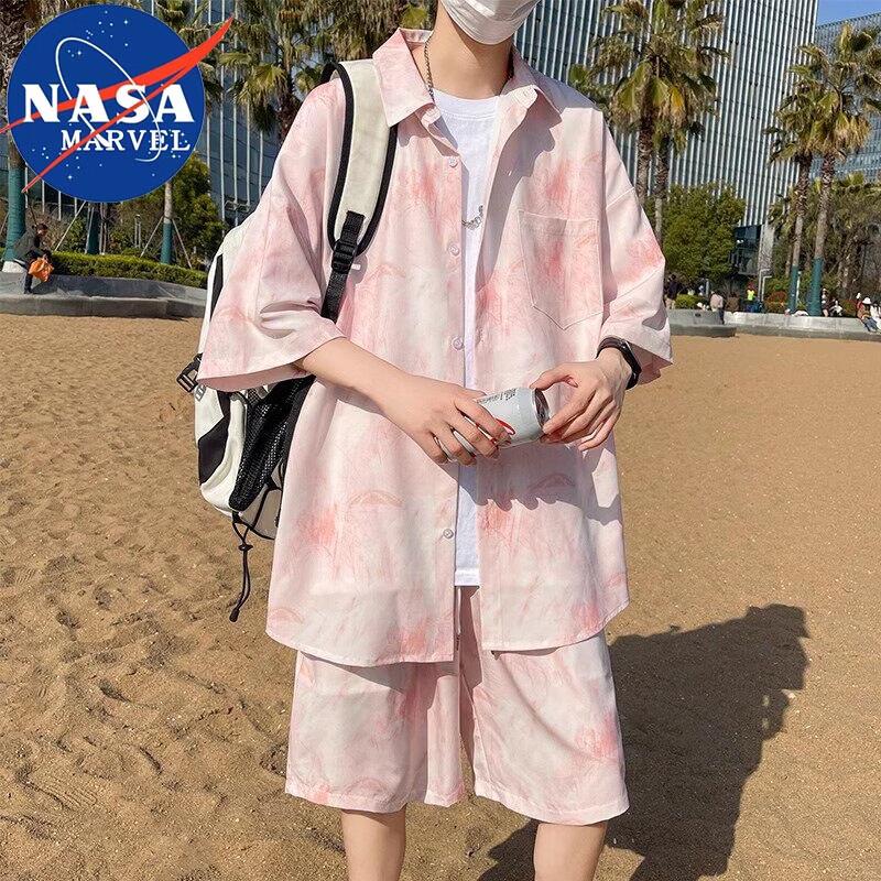 NASA MARVEL Men's Breathable Polo Shirt & Shorts Set