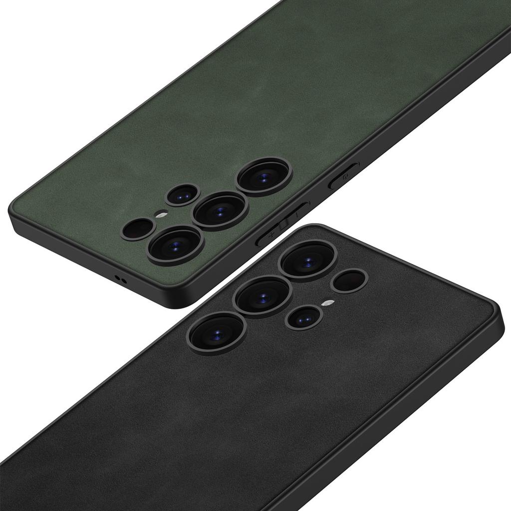 Samsung S25Ultra Mobile Phone Case S25plus Matte Plain Leather Personality Simple Ultra Thin Protective Case for Men and Women