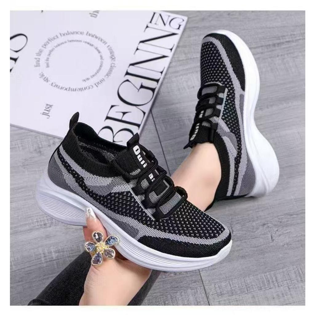 Mesh Casual Women's Shoes Woven Mesh New Breathable Soft Sole Running Casual Versatile Thick Sole Sports Casual Shoes