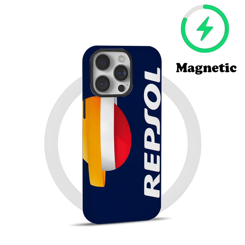 RR-Repsol Motorrad Kühl Handyhülle Magnetisch Für IPhone 16 15 14 13 12 11 Pro Max X XR XSMax 7 8 Plus Glänzende Folie Harte PC-Abdeckung