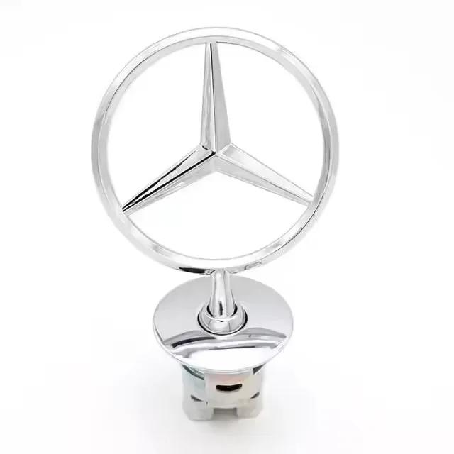 For Mercedes Benz Hood Grille Chrome Star Emblem Logo Mounted Star Front Hood Ornament W204 W205 W203 W211 W212 W213 W201 W210