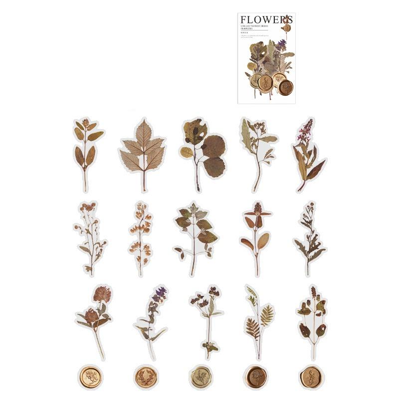 

1PC A Beautiful Day PET Sticker Wrap Dried Flower Collection Series Fire Paint Dried Flower Notebook Decoration Material