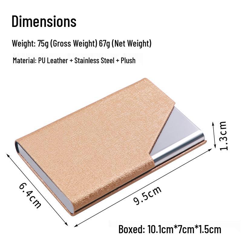 Stainless Steel Aluminum Business Card Holder - Elegant PU Business Gift Clip