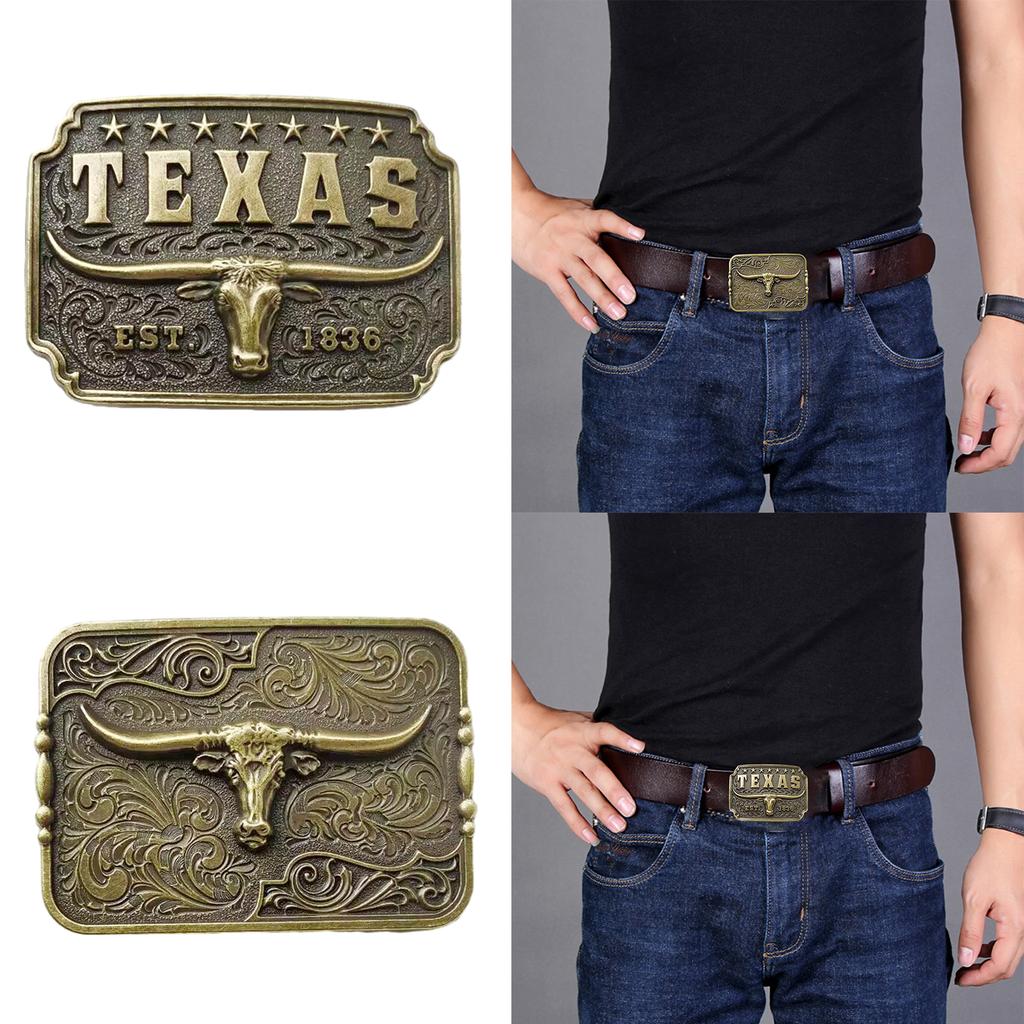Longhorn Bull Belt Buckle Western Cowboy Belt Buckle Western Rodeo Bull Buckle Replacement for (38-40 Mm) Wide Belt