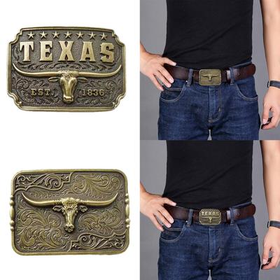 Long Horn Bull Belt Buckle Vintage Texas Western Cowboy Buckles Replacement Western Cowboy Cosplay Costume Accessories
