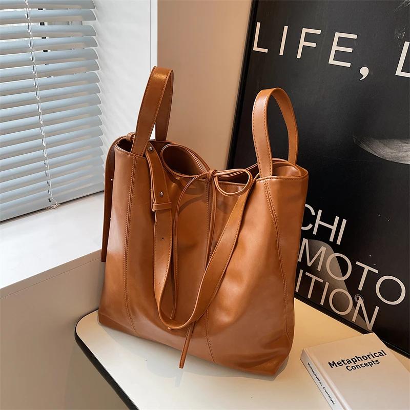 Large Capacity Women's Crossbody Bag High Quality  Solid Color Pu Design Ladies Shoulder Bag