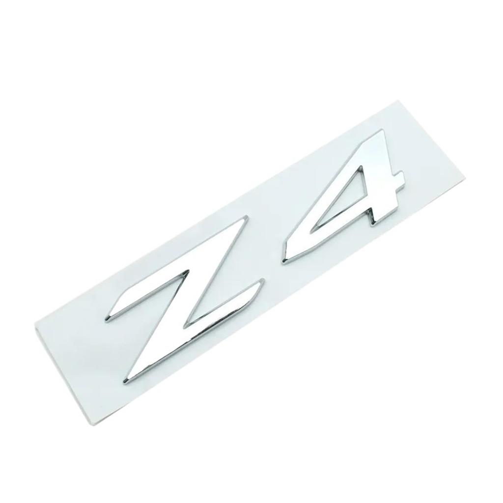 CBGFHTZE 3D ABS Adhesive Chrome Black Logo Z4 Emblem Letters Car Rear Trunk Badge