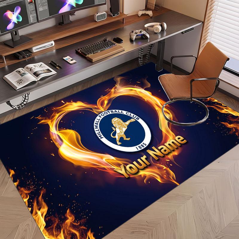 Custom Rug Monaco FC Pattern Print Name Text Soft Non‑Slip Floor Carpet for Home Indoor Decoration