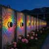 Ambient Solar Wall Sconce Light, 7 Color Changing Metal Fence Lamp with Backyard Lighting Projection, Outdoor Waterproof Garden Light for Yard