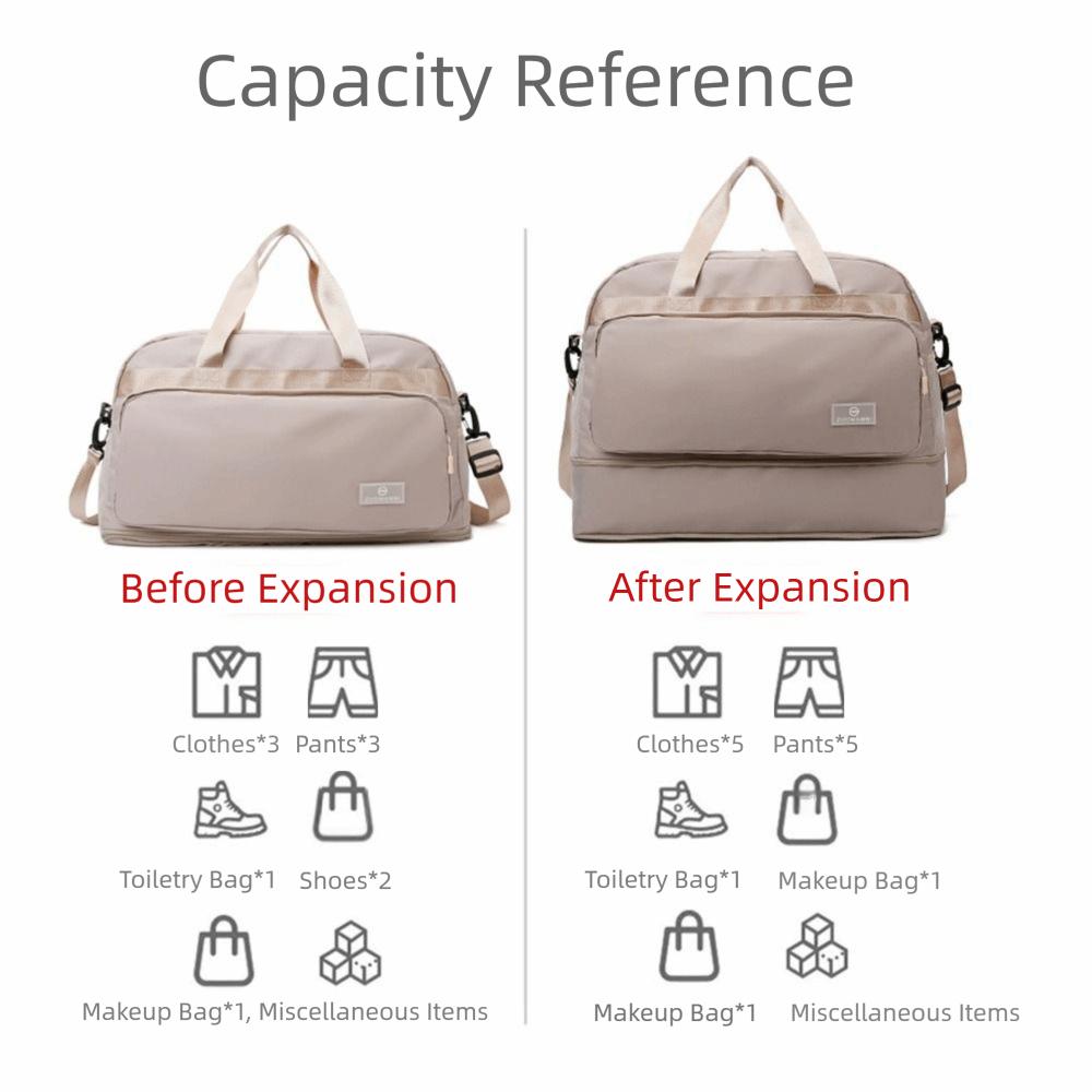 Large Capacity Women's Fitness Handbag Expandable Gym Shoulder Bag Sports Accessories