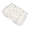 Divided Serving Box with Transparent Lid Removable Handle Snap Lock Portable Snack Platter for