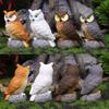 1/4Pcs Owl Statue Lifelike Indoor Outdoor Art Craft Ornament Courtyard Park Farm Owl Sculpture Resin Garden Decoration
