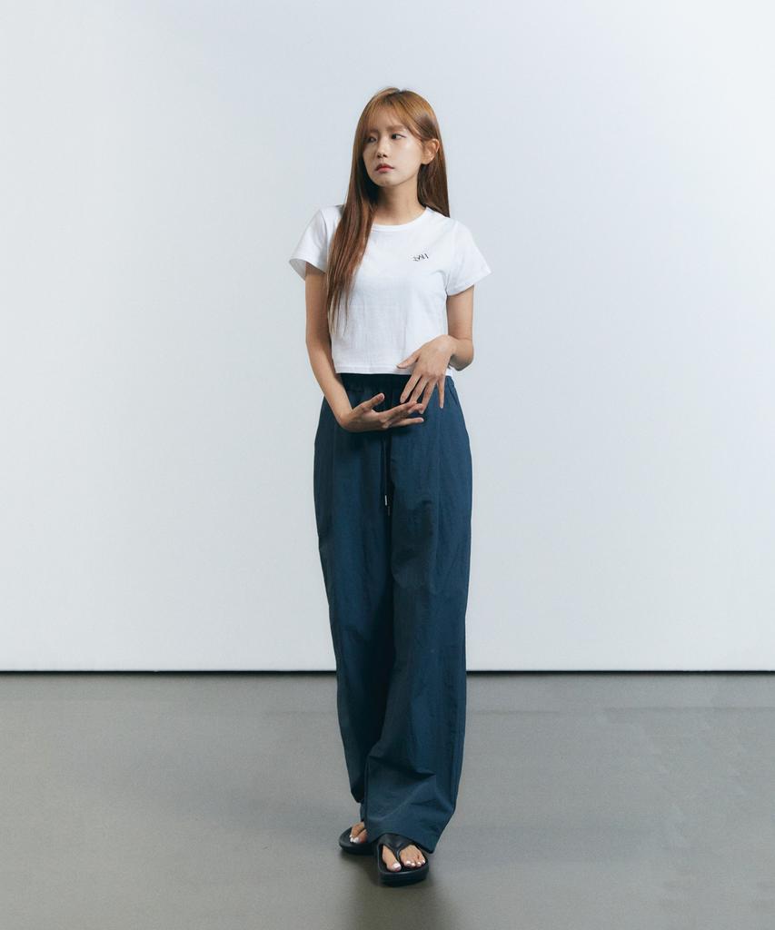 SLOW RECORD HOUSE Nylon Single-Pleat Pants_Teal