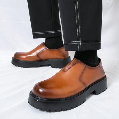 Casual Men's Leather Shoes Classic British Gentleman Style Office and Fashion Party Hot Selling Adult Thick Soled Shoes New