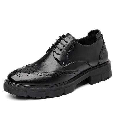 5 8 10cm Absatz Leder Schuhe für Herren Frühling Herbst Designer Mode Freizeit Plateau Schuhe Mann Größenzuwachs Schwarz Hochzeits Schuhe Mann