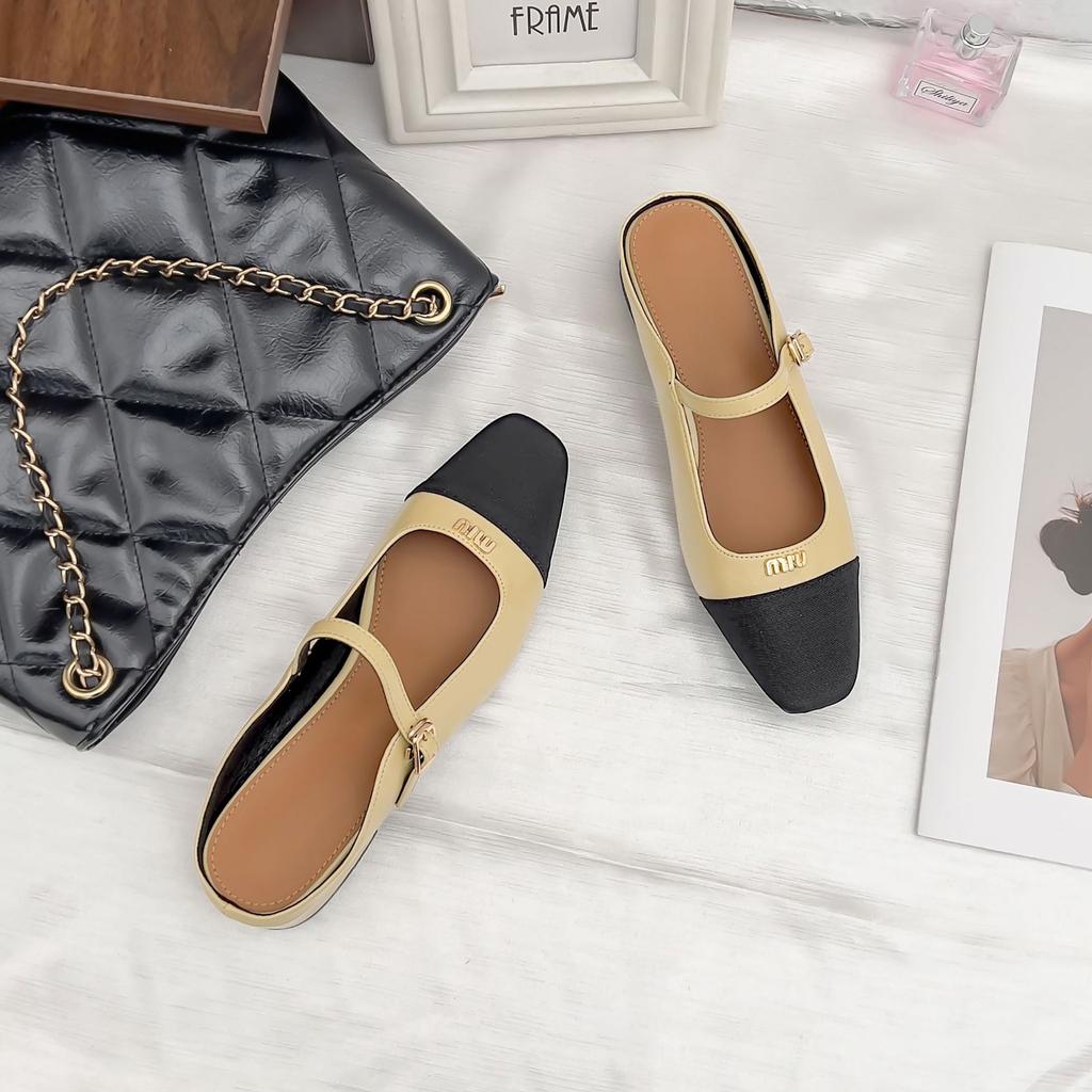 Grape Mother Summer New High-heeled Muller Shoes Women Wear High-end Fashion Bag Head Half Drag Single Shoes Women Versatile