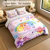 Custom Name Text Bedding 3Pcs Set,Care Bears 1 Duvet Cover 2 Pillowcases Soft Bed Linen For Gift