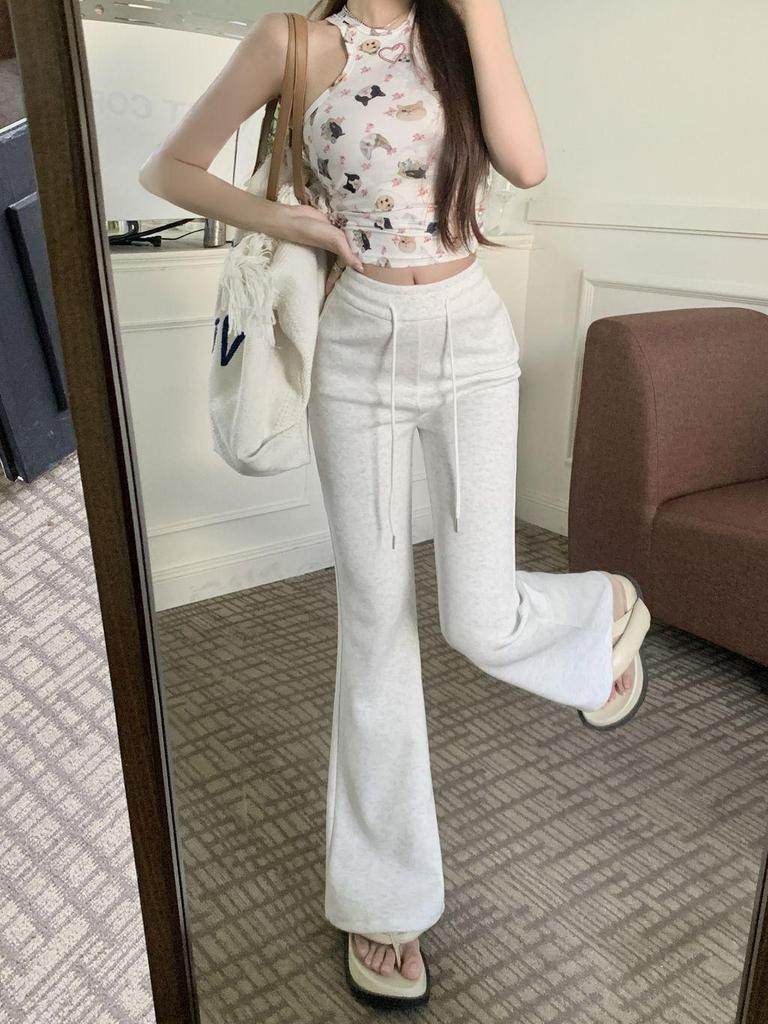 Hua Cotton Blend Micro-Flare High Waist Slimming Sweatpants for Women - 2025 Autumn Collection