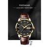 POEDAGAR High Quality Men's Watch Fashion Luxury Casual Belt Leather Strap Date Week Luminous Waterproof Quartz Men Watches+Box