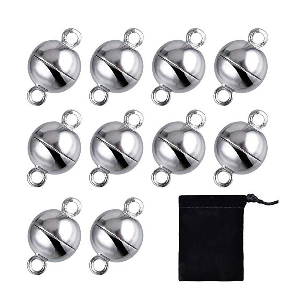 20pack/lot Magnetic Clasp Connectors Easy To Durable Stainless Steel Necklace Clasp Connectors