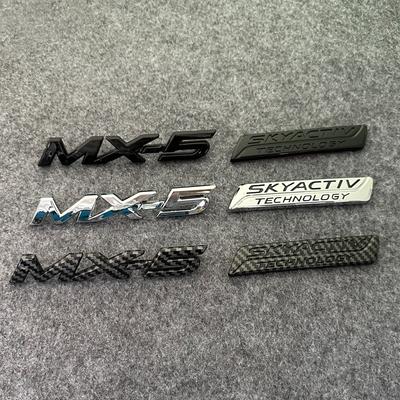 MX5 Negro Brillante ABS Rejilla Frontal Emblema Insignia Trasera Maletero Letras Pegatina Para Mazda MX-5 Miata NC ND Logo Accesorios