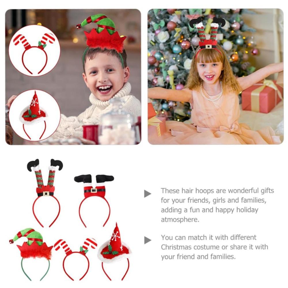 Christmas Headband Role Play Clown Hat Santa Claus Legs Christmas Hat Double Crutches Headband for Kids Adults Christmas Party