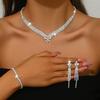 Bridal Accessories Exquisite and Simple Clavicle Necklace Earrings Set Wedding Accessories
