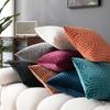 Luxuriöser Geometrischer Samt Kissenbezug 45x45cm, INS Stil Dekorative Kissenhülle für Sofa Bett Wohnzimmer Villa Dekor