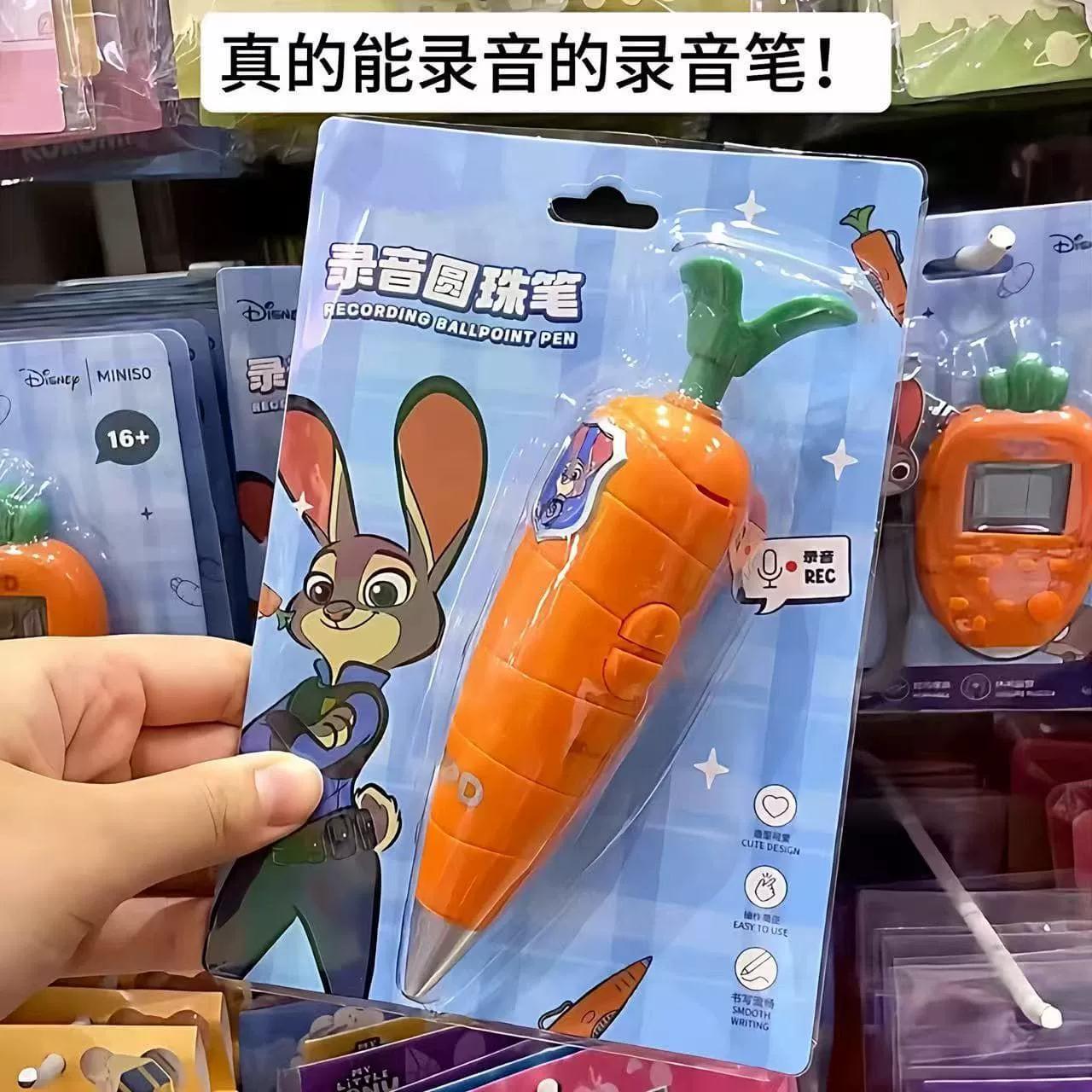 

Hot Zootopia Cartoon Merchandise Series Carrot Voice Recorder Pen Student Ballpoint Pen Multi-Function Recording Pen Gift