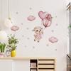 Selbstklebende Rosa Wolken Niedlicher Hase Abnehmbare Wandaufkleber für Kleiderschrank Kinderzimmer Heimdekoration