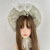 Romance Bonnet Hat Styling Headbands Lace Flower Hairhoop For Women Girl Anime Event Photoshoots And Costume Parties