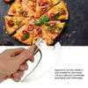 Edelstahl Pizza-Schneideaxt Ergonomischer Griff Gebogene Klinge Pizza-Schneider Werkzeug Poliertes Finish Holzmaserung Griff