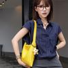 Dou Xiaozhu Nischenmode Echte Leder Eimertasche