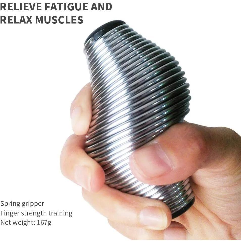 Anti Stress Ball Metal Spring Grip Ball Hand Finger Fitness Ball Grip Strength Enhancer Relieve Anxiety Decompression Toys