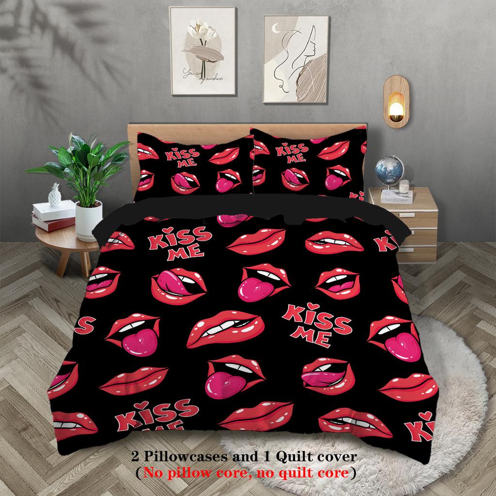 Heart-shaped Print Love Heart Bedding Sets Couple Duvet Cover Wedding Gift Love Quilt Cover with Pillowcases Various sizes