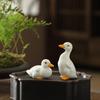 Handmade ceramic white duck ornament