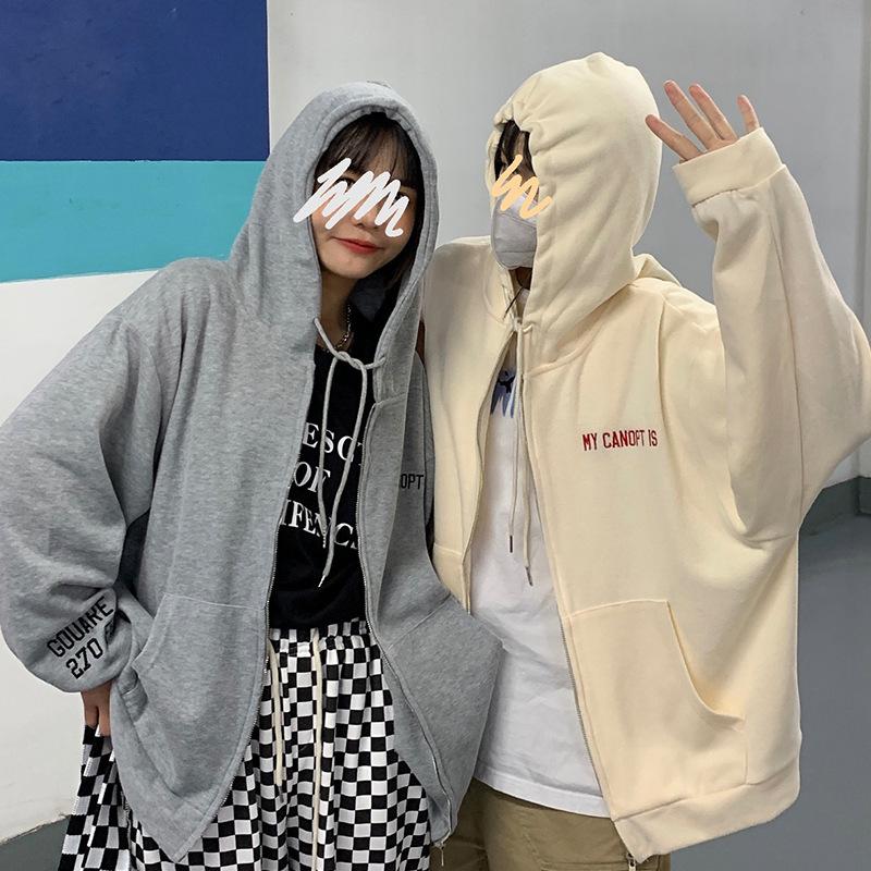 2023 Autumn/Winter American Retro Oversized Hooded Zip-Up Sweatshirt Jacket
