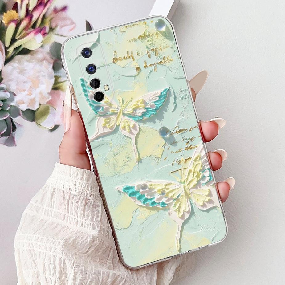 For Realme 7 5G Case RMX2111 Cute Cat Luxury Painted Cover Soft Silicone Phone Case For Realme 7 Pro Realme7 5G Back Cover Coque