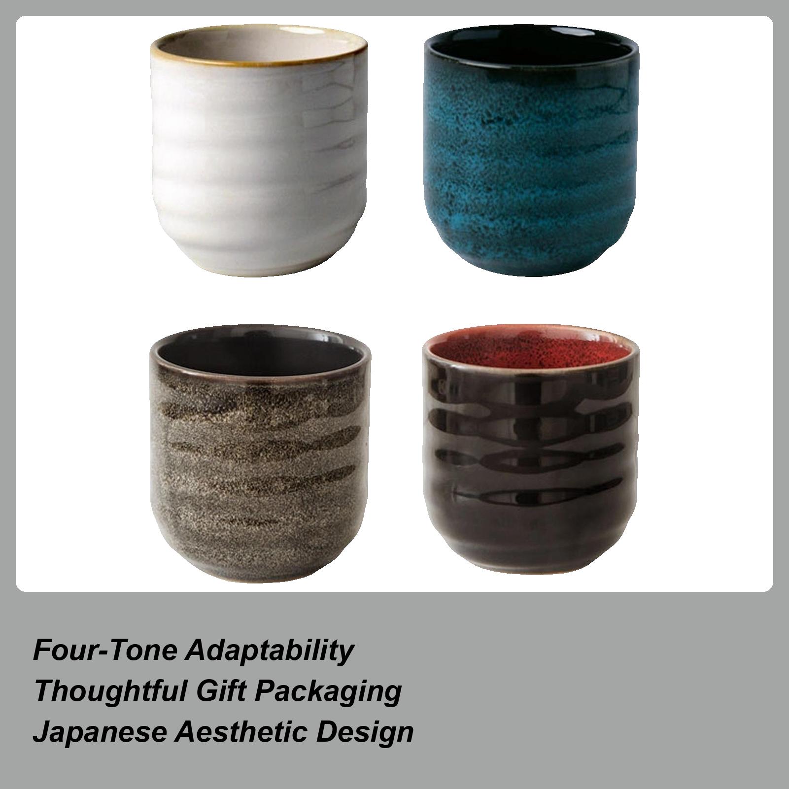 

Набор кружек в японском стиле 4 штуки Эстетичная посуда Керамические чайные чашки Кофейная чашка Для горячего шоколада Напитка Молока Сока CN