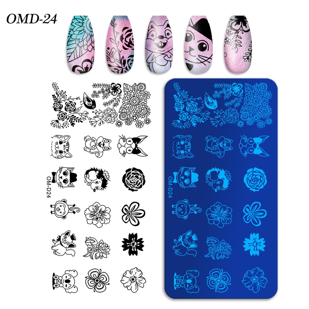 Nail Art Transfer Steel Plate, Rectangular Printing Oil Transfer Printing Steel Plate Blue Film Painted Board Omd Series