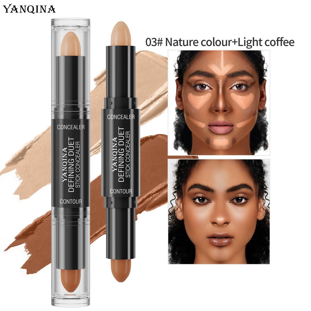 New Double-Ended Dual-Purpose Grooming Stick, Nose Shadow, Highlight And Brighten, Waterproof And Natural Three-Dimensional Concealer Pen