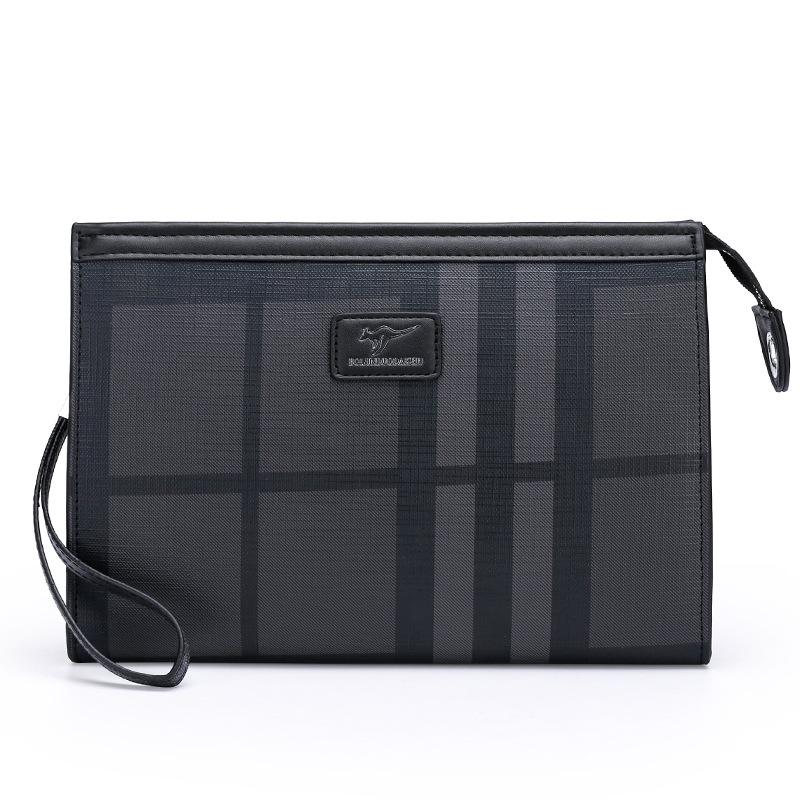 

TS JYL laptop bag,Men Clutch High Grade Business Casual Large Handbag Grid Pattern Bag OneSize чорний