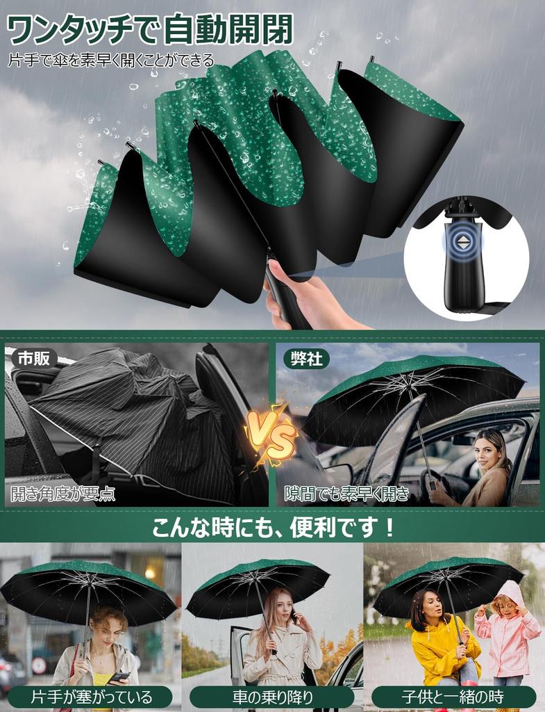 Masterpiece Reinforced 12 Ribs Reverse Folding Automatic Opening and Reverse Super Water Extra Large Long Wind Resistant Folding For Sunny and Rainy