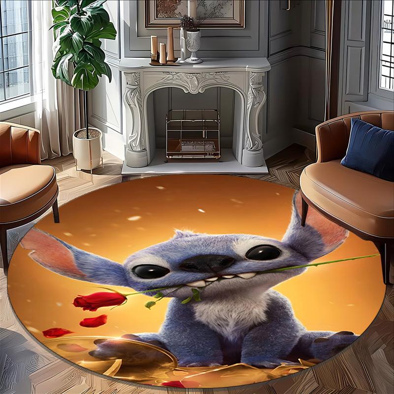 1pc S-Stitch18 Carpet, Round Rug, Comfortable, Suitable for Entryways, Living Rooms, Office, And Bedrooms, Christmas Decoration